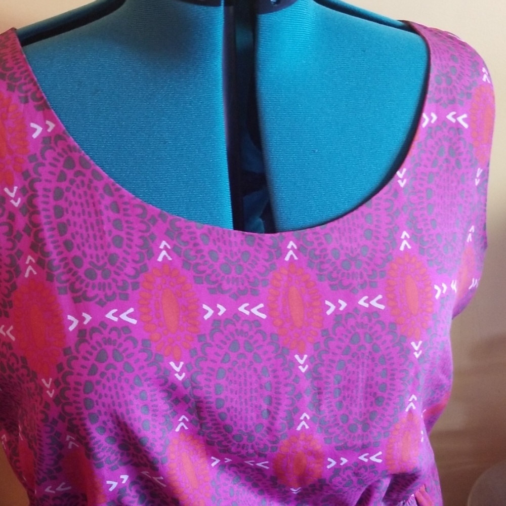 Pink, Red and Grey Summer Dress